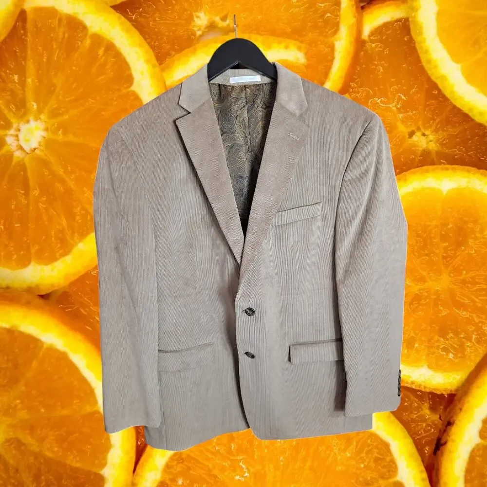 Lauren by Ralph‎ Lauren Men's Rustic Tan Stretch Corduroy Sport Coat Size 44R